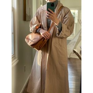 J crew leather saddle bag in brown/tan color